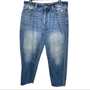 Old navy women’s high rise slouchy taper ankle no stretch Blue Jeans size 10